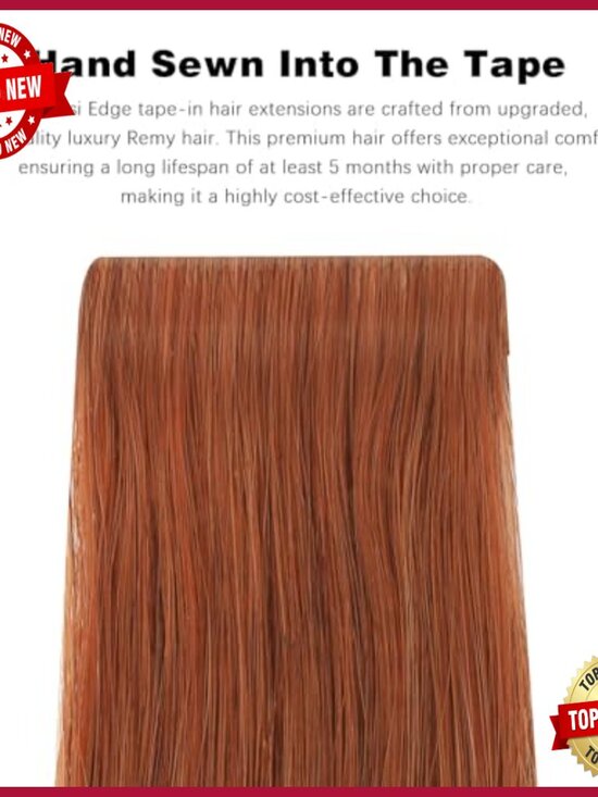 Seamless Tape-In Hair Extensions, 20 Pieces, 14 Inch, Real Human Hair